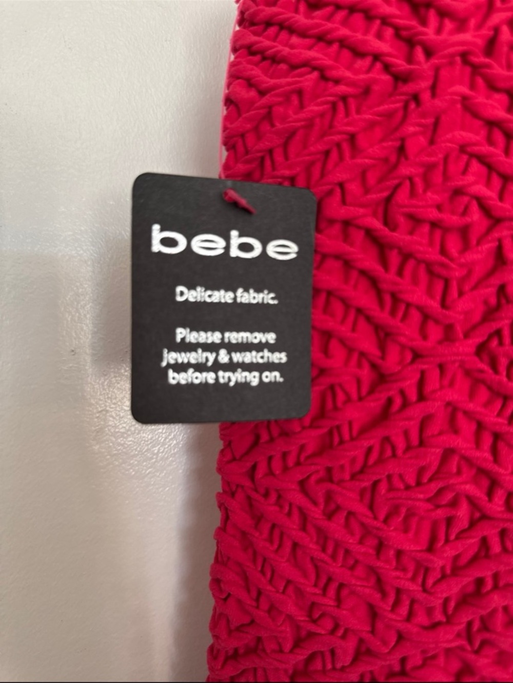 bebe Hot Pink Textured Cutout Dress - Picture 2 of 4
